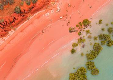 A bird's eye view of Roebuck Bay in Broome