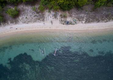 Celukan Bawang, sea and beach birds eye view