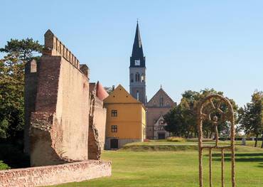 Old City Wall and Church in the center of Vukovar