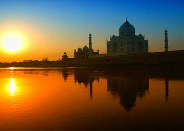 Sunset at the Taj Mahal