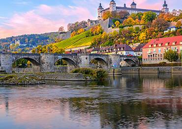 The sun setting over Wurzburg