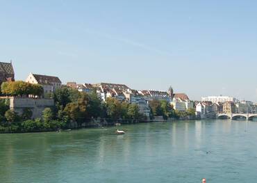 Rhine river in Basel Switzerland