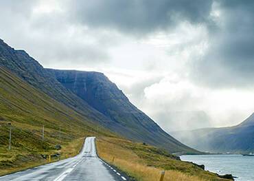 Road leading into Isafjordur
