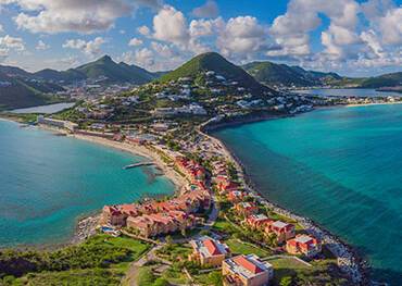 An aerial view over Philipsburg