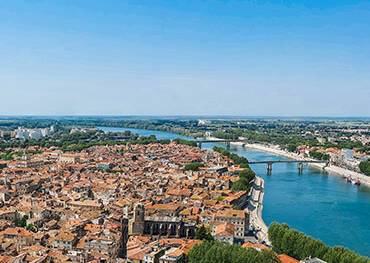 An aerial view of Arles