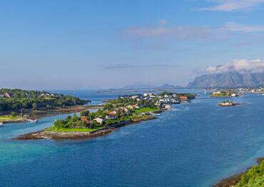 Panorama of Bronnoysund's coastline