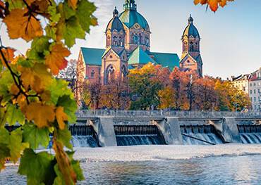 The view of Munich from the river