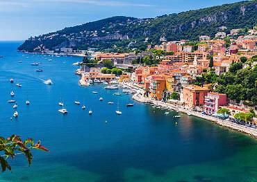 View of the beach in Villefranche-sur-Mer