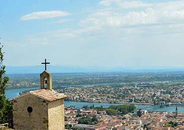 A panoramic view of Tain l'Hermitage and Tournon-sur-Rhône