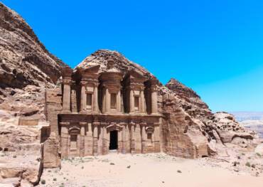 Ancient temple in Petra, Jordan