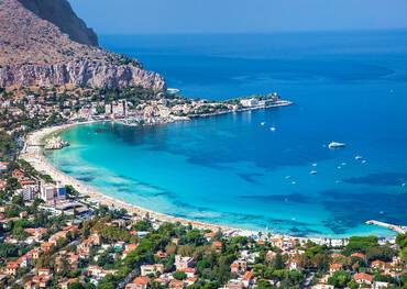 Mondello white sand beach, Palermo