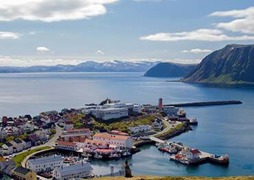 Aerial view of Honningsvåg