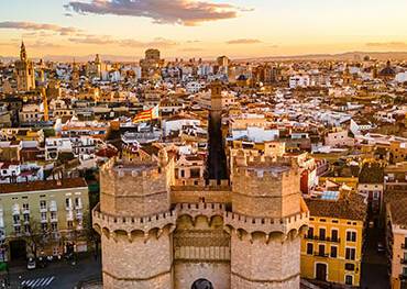 A panoramic aerial view of Valencia