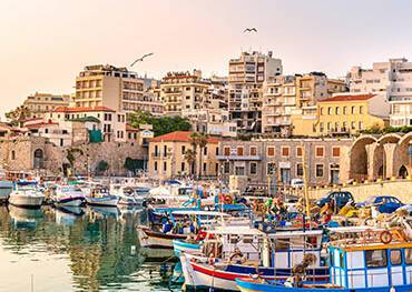 A panoramic view of Heraklion harbour