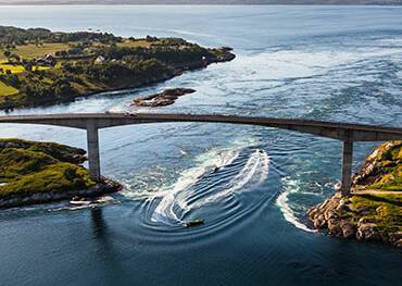 Aerial view of Saltstraumen in Bodo