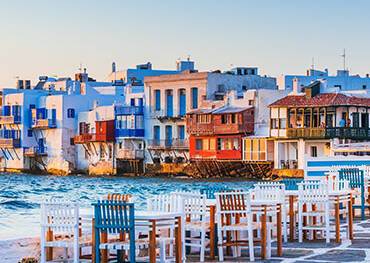 A panoramic view of Mykonos