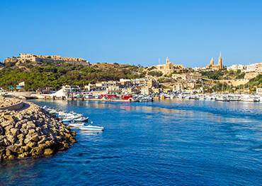 A panoramic view of Mgarr's port