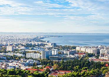 A panoramic aerial view of Thessaloniki