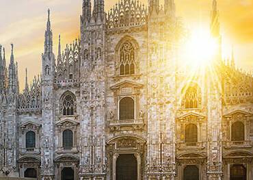 Milan cathedral at sunrise