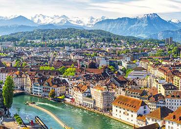 A panoramic aerial view of Lucerne