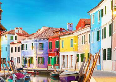 A panoramic view of Burano