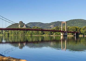 The bridge over the Rhone River in Viviers