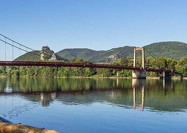 The bridge over the Rhone River in Viviers