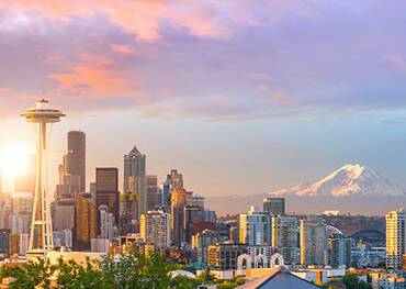 A panoramic view of downtown Seattle
