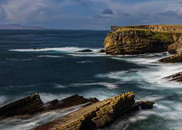 A panoramic view of Orkney Island's seafront
