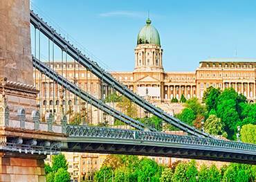 A panoramic view of Chain Bridge in Budapest