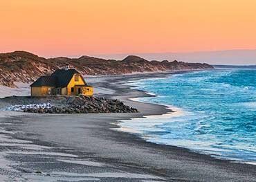 A lone house on Skagen beach