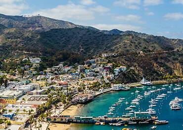 An aerial view of Catalina Island