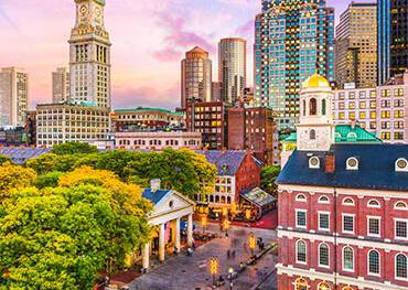 A panoramic view of Boston