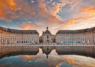 The view of Place de la Bourse in Bordeaux