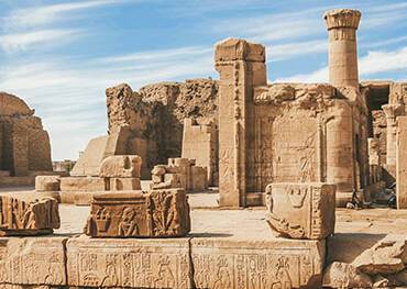The ruins of the ancient temple of Horus in Edfu