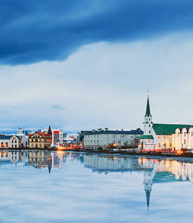 Panoramic cityscape of Reykjavik