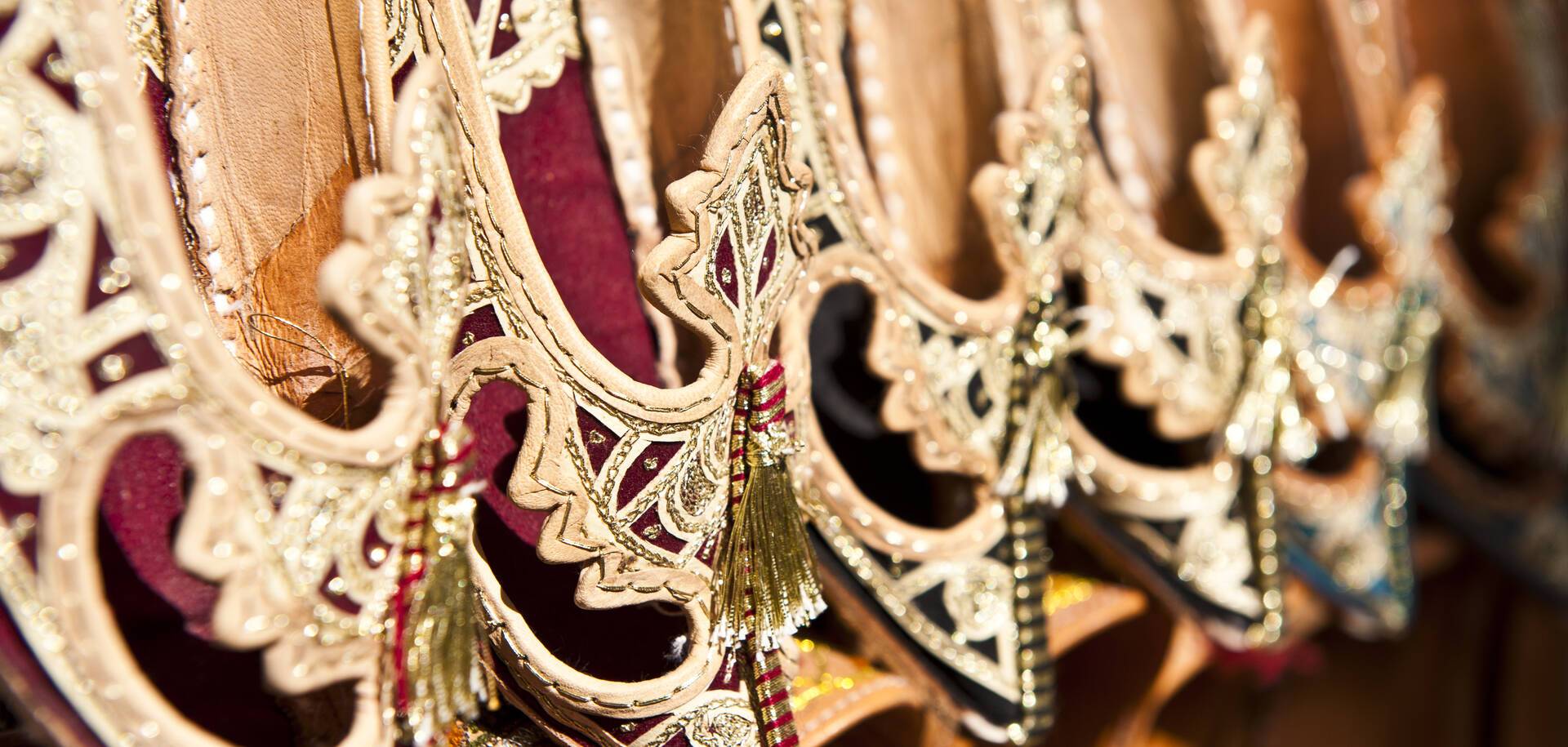 Oriental shoes at market, Dubai