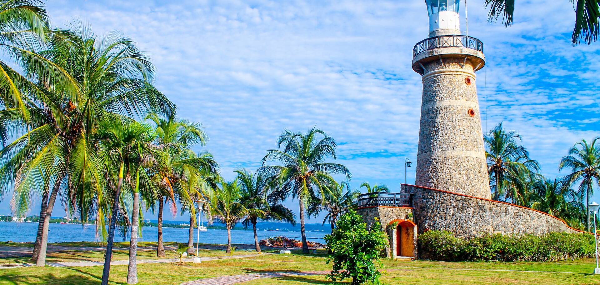Lighthouse Cartagena Colombia Blue Green Peace