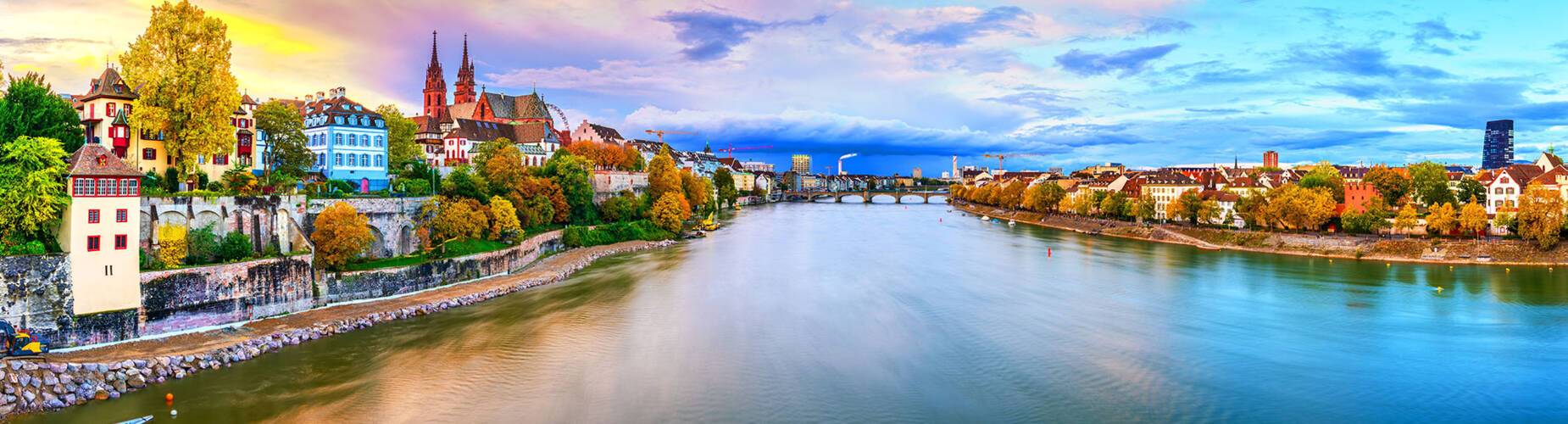 A view of Basel, Switzerland from the Rhine River