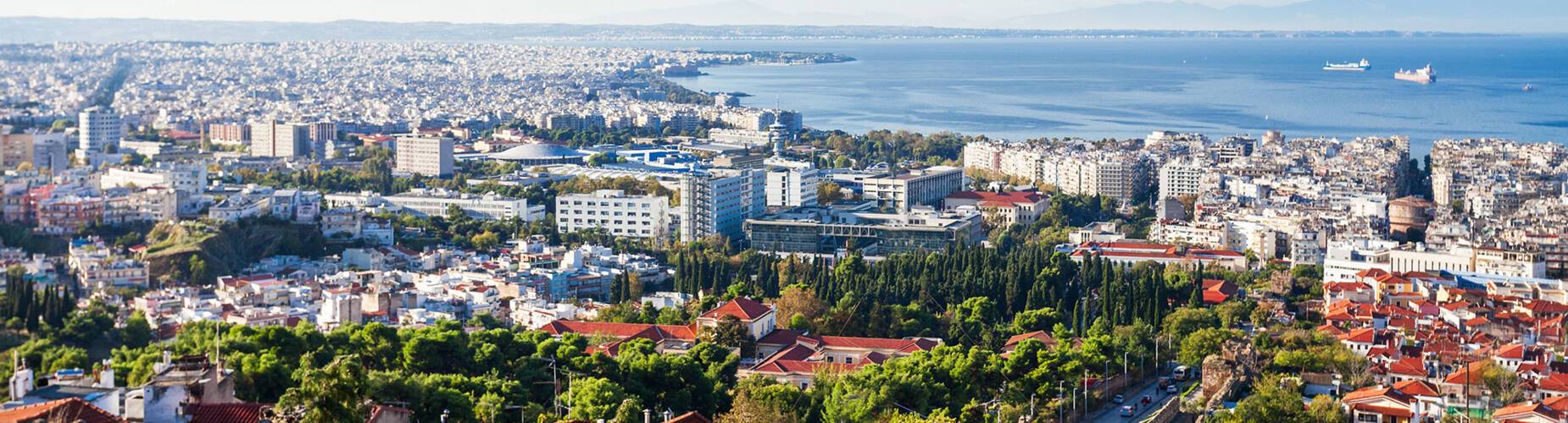 A panoramic aerial view of Thessaloniki