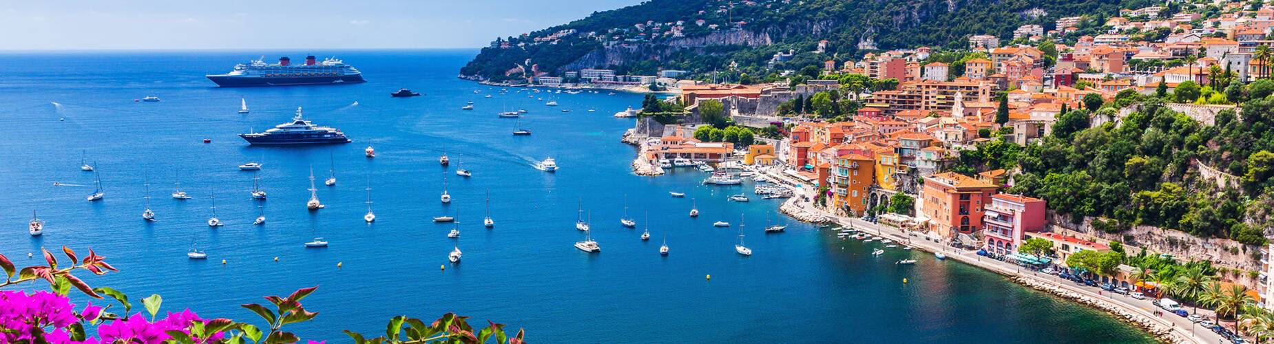 View of the beach in Villefranche-sur-Mer