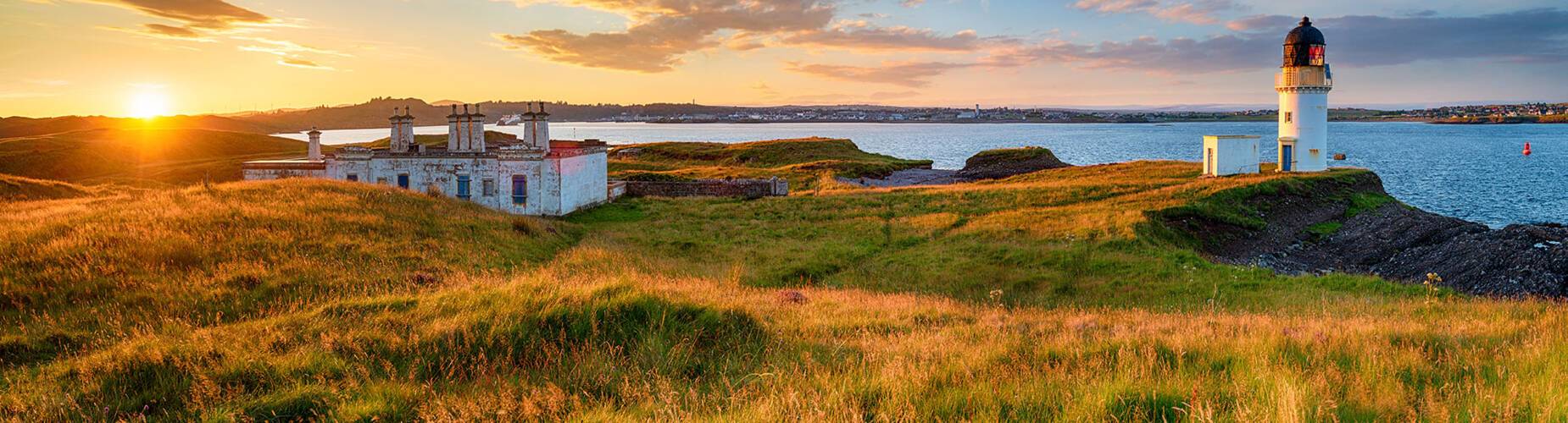 The sun setting over Stornoway