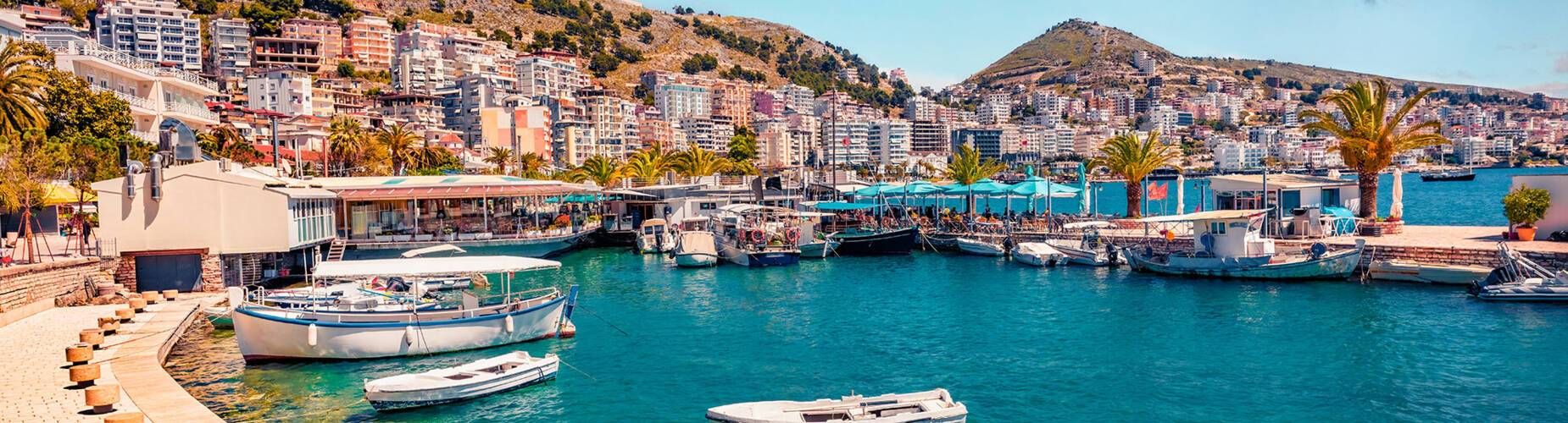 Sarande's cityscape in Spring