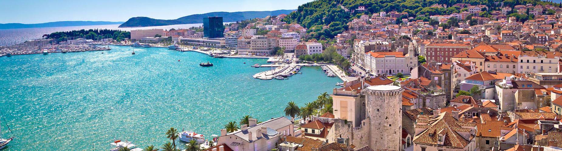 A panoramic aerial view of Split