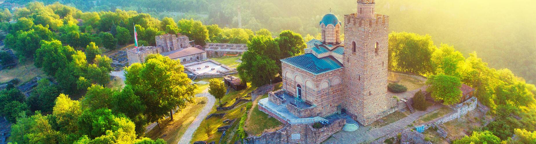 An aerial view of Veliko Tarnovo