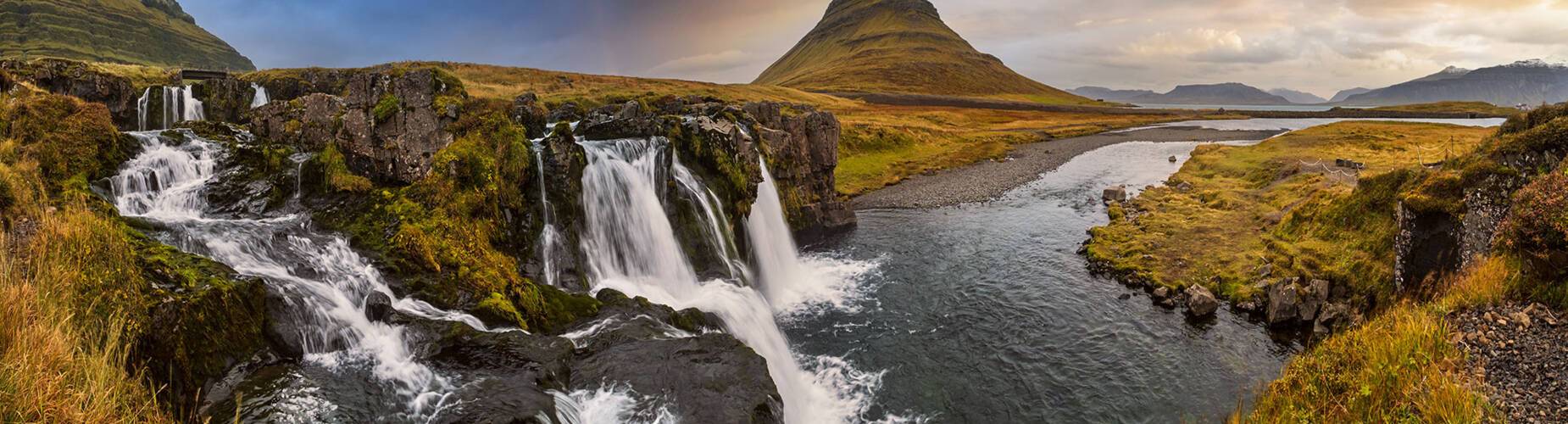 Picturesque Kirkjufell near to Grundarfjordur