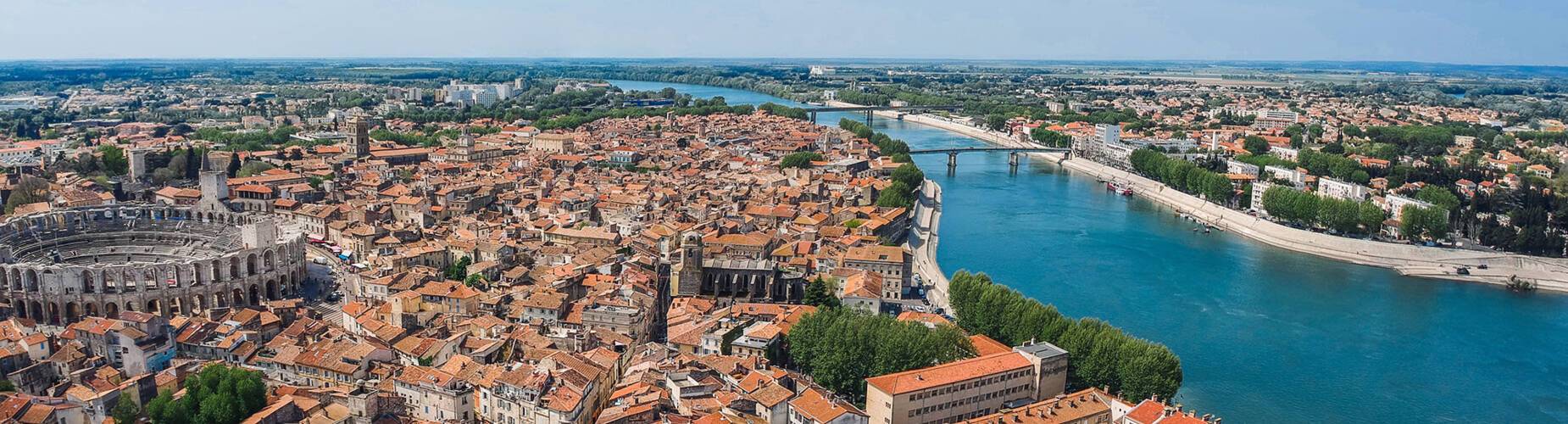 An aerial view of Arles