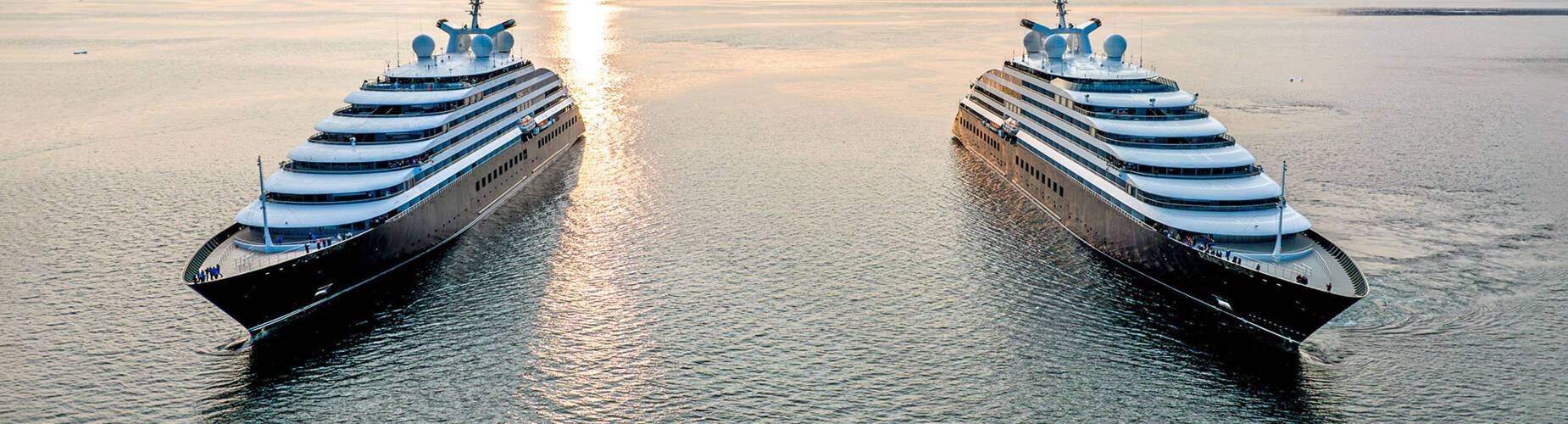 Scenic Eclipse and Scenic Eclipse II at sea