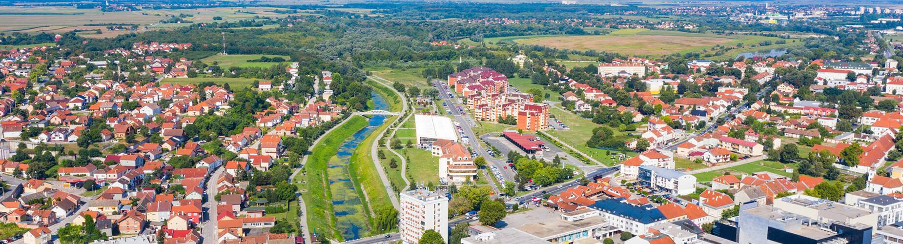 An aerial view of Vukovar