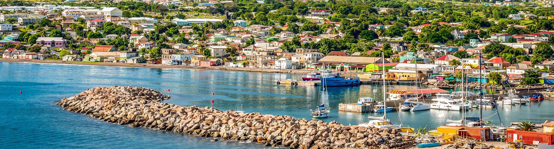 An aerial view of Basseterre